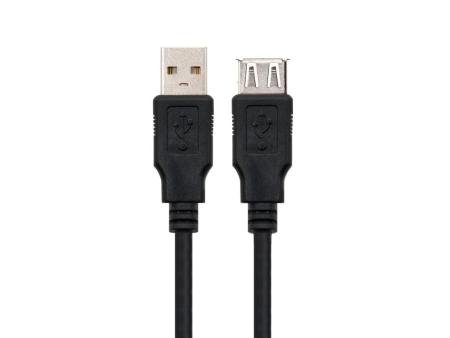 Cable Alargador USB 2.0 Nanocable 10.01.0202-BK/ USB Macho - USB Hembra/ 1m/ Negro