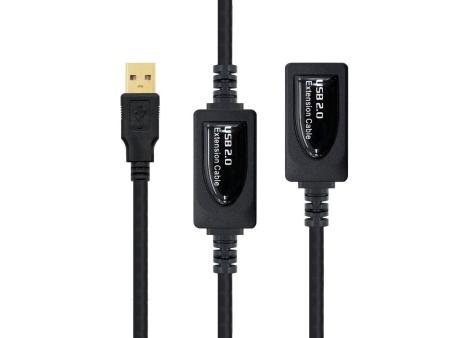 Cable Alargador USB 2.0 Nanocable 10.01.0212/ USB Macho - USB Hembra/ 10m/ Negro