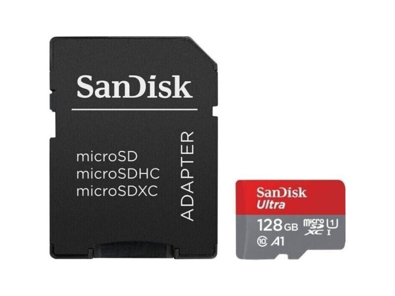 Tarjeta de Memoria SanDisk Ultra 128GB microSD XC con Adaptador/ Clase 10/ 140MBs