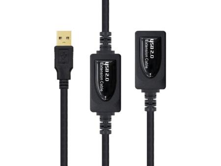 Cable Alargador USB 2.0 Nanocable 10.01.0213/ USB Macho - USB Hembra/ 15m/ Negro