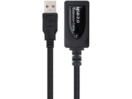 Cable Alargador USB 2.0 Nanocable 10.01.0213/ USB Macho - USB Hembra/ 15m/ Negro