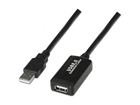 Cable Alargador USB 2.0 Nanocable 10.01.0213/ USB Macho - USB Hembra/ 15m/ Negro