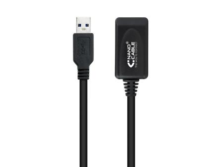 Cable Alargador USB 3.0 con Amplificador Nanocable 10.01.0311/ USB Macho - USB Hembra/ 5m/ Negro