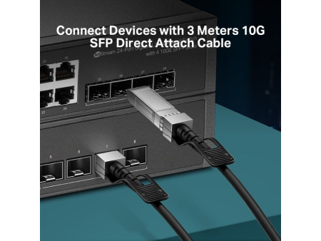 Cable Direct Attach SFP+ TP-Link TL-SM5220-3M/ 3m/ Negro