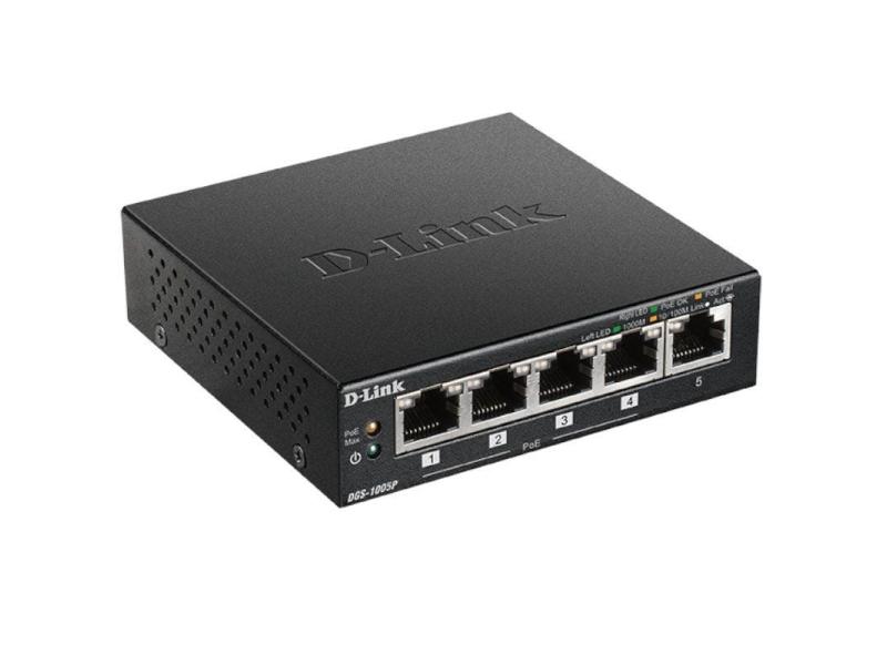 Switch D-Link DGS-1005P 5 Puertos/ RJ-45 10/100/1000 PoE