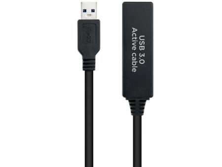 Cable Alargador Amplificador USB 3.0 Nanocable 10.01.0312/ USB Macho - USB Hembra/ 10m/ Negro