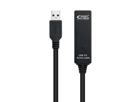 Cable Alargador USB 3.0 Nanocable 10.01.0313/ USB Macho - USB Hembra/ 15m/ Negro