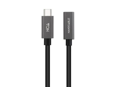 Cable Alargador USB 3.2 Nanocable 10.01.4400/ USB Tipo-C Macho - USB Tipo-C Hembra/ 50cm/ Negro