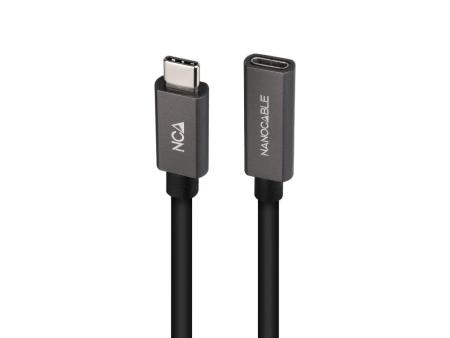 Cable Alargador USB 3.2 Nanocable 10.01.4400/ USB Tipo-C Macho - USB Tipo-C Hembra/ 50cm/ Negro