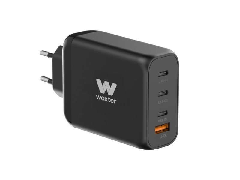 Cargador Gan de Pared Woxter PE26-177/ 3xUSB Tipo-C/ 1xUSB/ + Cable USB Tipo-C/ 100W