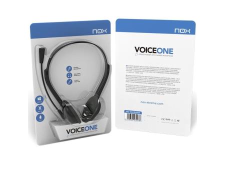 Auriculares Nox Voice One/ con Micrófono/ Jack 3.5/ Negros