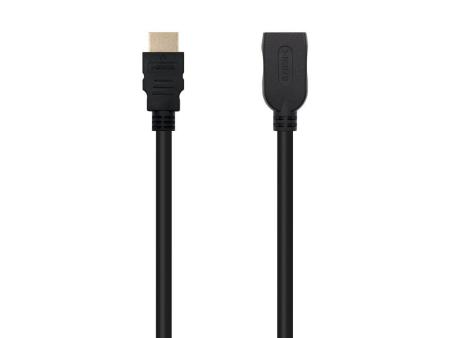 Cable Alargador HDMI Nanocable 10.15.1012/ HDMI Macho - HDMI Hembra/ 2m/ Negro