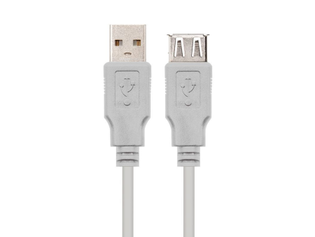 Cable Alargador USB 2.0 Nanocable 10.01.203/ USB Macho - USB Hembra/ 1.8m/ Beige