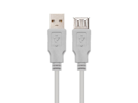 Cable Alargador USB 2.0 Nanocable 10.01.0204/ USB Macho - USB Hembra/ 3m/ Beige