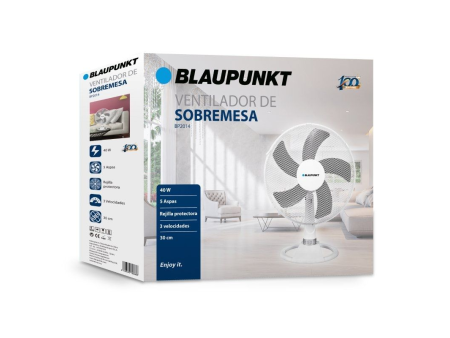 Ventilador de Sobremesa Blaupunkt BP2014/ 40W/ 5 Aspas 30cm/ 3 velocidades