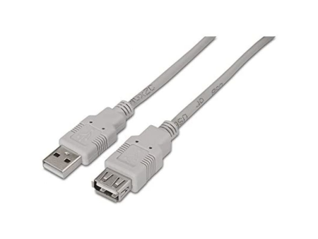 Cable Alargador USB 2.0 Nanocable 10.01.0204/ USB Macho - USB Hembra/ 3m/ Beige