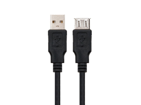 Cable Alargador USB Nanocable 10.01.0204-BK/ USB Macho - USB Hembra/ 3m/ Negro