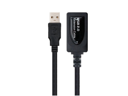 Cable Alargador USB 2.0 Nanocable 10.01.0211/ USB Macho - USB Hembra/ 5m/ Negro