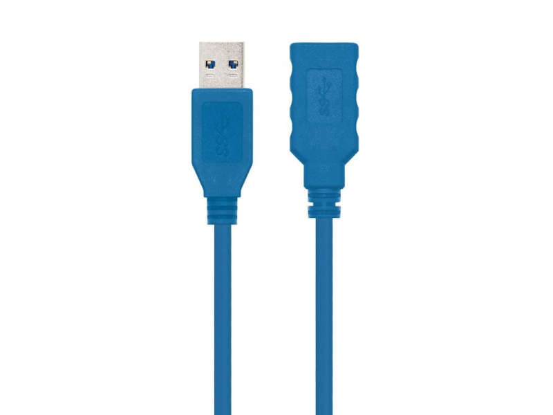 Cable Alargador USB 3.0 Nanocable 10.01.0901/ USB Macho - USB Hembra/ 1m/ Azul