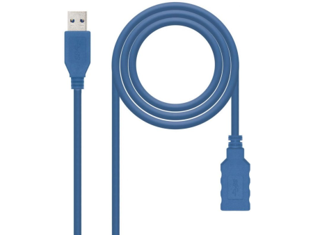 Cable Alargador USB 3.0 Nanocable 10.01.0901/ USB Macho - USB Hembra/ 1m/ Azul