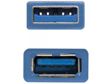 Cable Alargador USB 3.0 Nanocable 10.01.0901/ USB Macho - USB Hembra/ 1m/ Azul