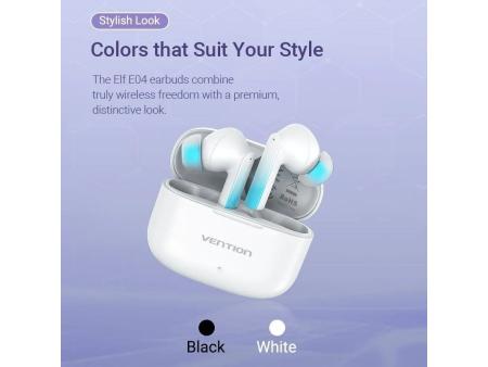 Auriculares Bluetooth Vention ELF E04 NBIB0 con estuche de carga/ Autonomía 6h/ Negros