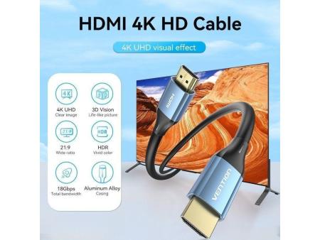 Cable HDMI 2.0 4K Vention ALHSG/ HDMI Macho - HDMI Macho/ 1.5m/ Azul