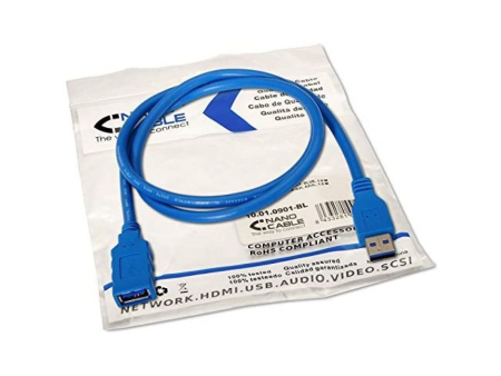 Cable Alargador USB 3.0 Nanocable 10.01.0901/ USB Macho - USB Hembra/ 1m/ Azul