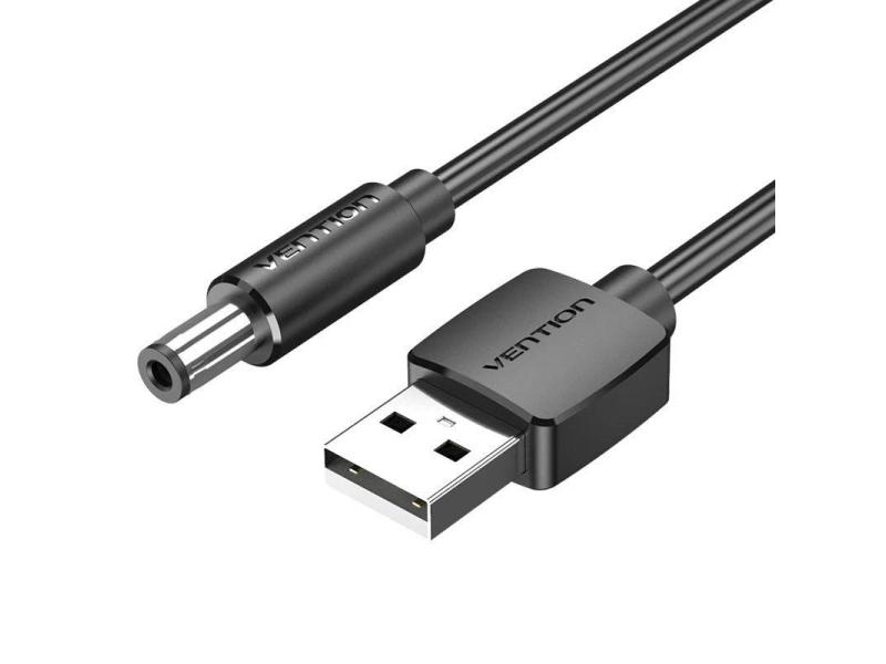 Cable Alimentación Vention CEYBD/ USB-A Macho - DC 5.5mm Macho/ 50cm/ Negro