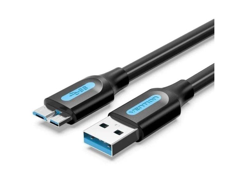 Cable USB 3.0 Vention COPBG/ USB Macho - MicroUSB Macho/ Hasta 10W/ 5Gbps/ 1.5m/ Negro