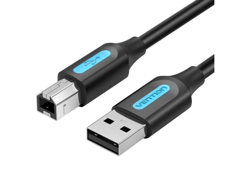 Cable USB 2.0 Impresora Vention COQBL/ USB Tipo-B Macho - USB Macho/ 480Mbps/ 10m/ Negro