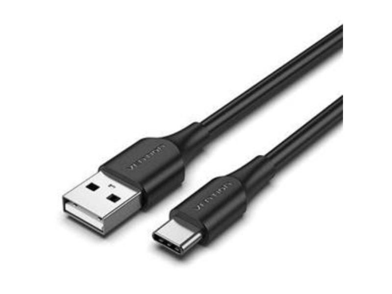 Cable USB 2.0 Tipo-C Vention CTHBH/ USB Tipo-C Macho - USB Macho/ Hasta 60W/ 480Mbps/ 2m/ Negro