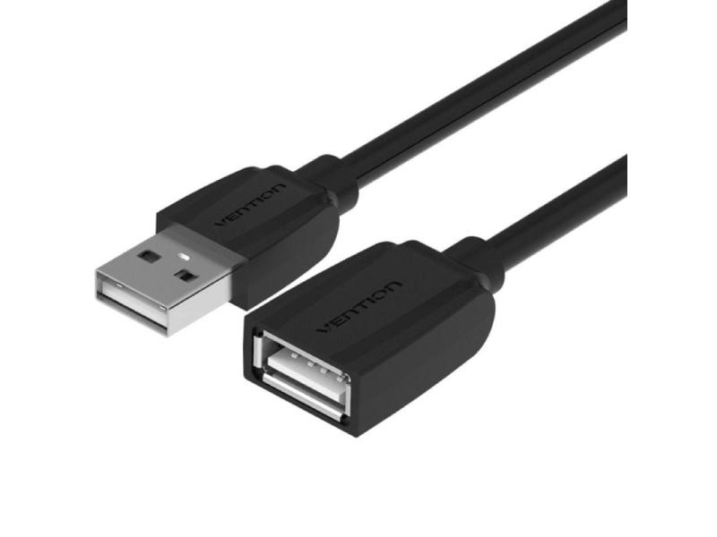 Cable Alargador USB 2.0 Vention VAS-A44-B050/ USB Macho - USB Hembra/ 50cm/ Negro