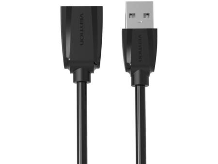 Cable Alargador USB 2.0 Vention VAS-A44-B050/ USB Macho - USB Hembra/ 50cm/ Negro