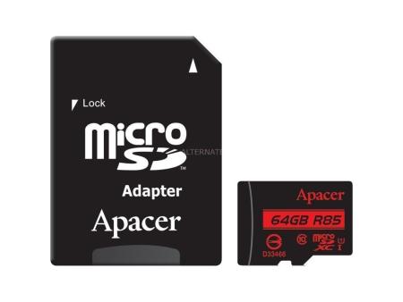 Tarjeta de Memoria Apacer 64GB XC UHS 1 con Adaptador/ Clase 10/ 85MBs