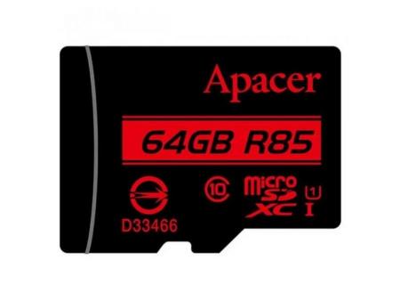 Tarjeta de Memoria Apacer 64GB XC UHS 1 con Adaptador/ Clase 10/ 85MBs