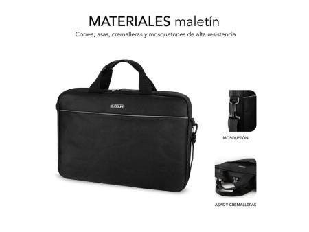 Maletín + Ratón Subblim Select Pack para Portátiles hasta 15.6'/ Cinta para Trolley/ Negro