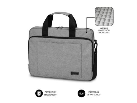 Maletín Subblim Air Padding Laptop Bag para Portátiles hasta 15.6'/ Cinta para Trolley/ Gris