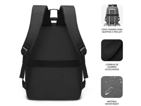 Mochila Subblim City Backpack para Portátiles hasta 15.6'/ Puerto USB/ Negra