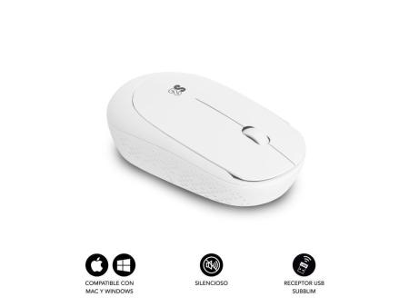 Ratón Inalámbrico Subblim Business Plus Silencioso/ Hasta 1200 DPI/ Blanco