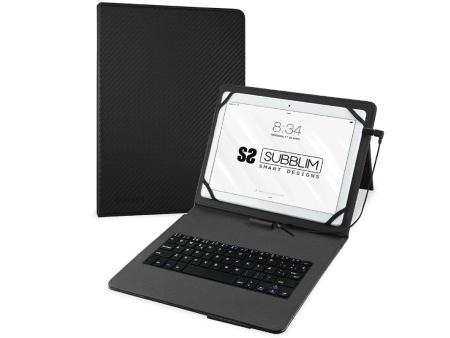 Funda con Teclado Subblim Keytab Pro USB para Tablets de 10.1'-11'/ Negra