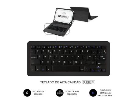 Funda con Teclado Subblim Keytab Pro USB para Tablets de 10.1'-11'/ Negra