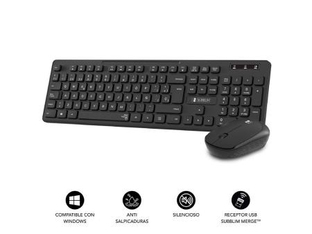 Teclado y Ratón Inalámbrico Subblim Combo Business Slim CSSW10/ Negro