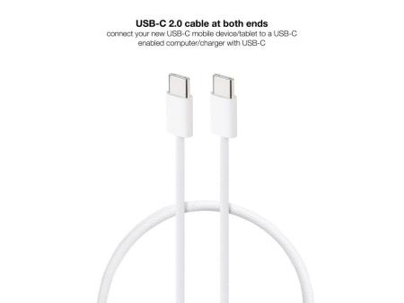 Cable USB 2.0 Tipo-C Nanocable 10.01.6002-CO/ USB Tipo-C Macho - USB Tipo-C Macho/ Hasta 60W/ 480Mbps/ 2m/ Blanco