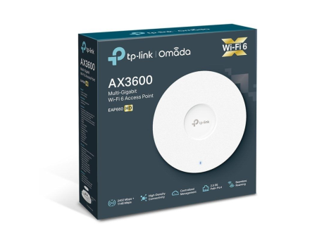 Punto de Acceso Inalámbrico TP-Link Omada EAP660 HD/ WiFi 6/ PoE 3600Mbps/ 2.4GHz 5GHz/ Antenas de 5dBi/ WiFi 802.11ax/ac/a/n/b/