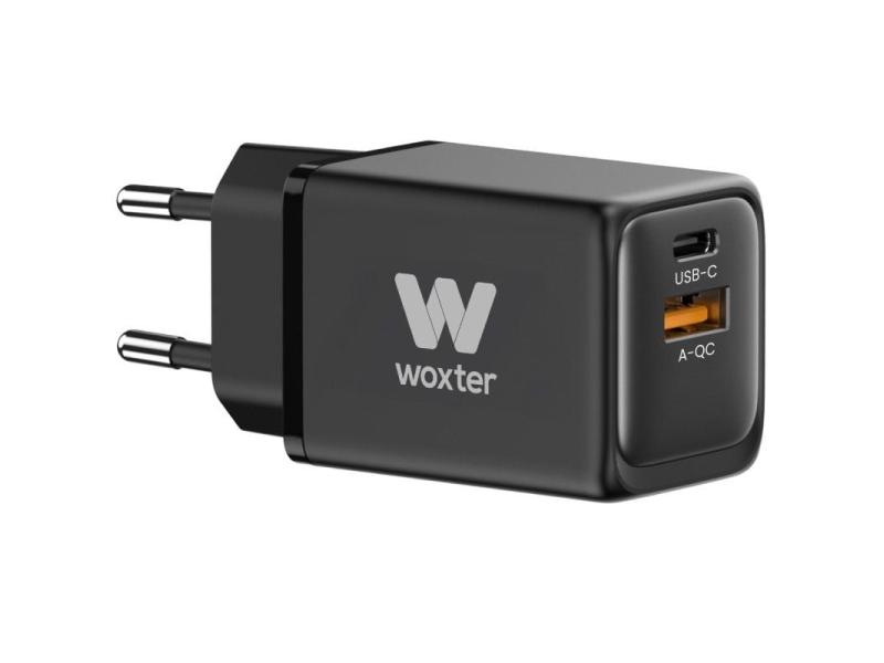 Cargador GaN de Pared Woxter PE26-175/ 1xUSB Tipo-C + Cable USB Tipo-C/ 1xUSB/ 48W