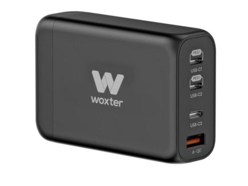 Cargador GaN de Pared Woxter PE26-178/ 3xUSB Tipo-C + Cable USB Tipo-C/ 1xUSB/ 140W