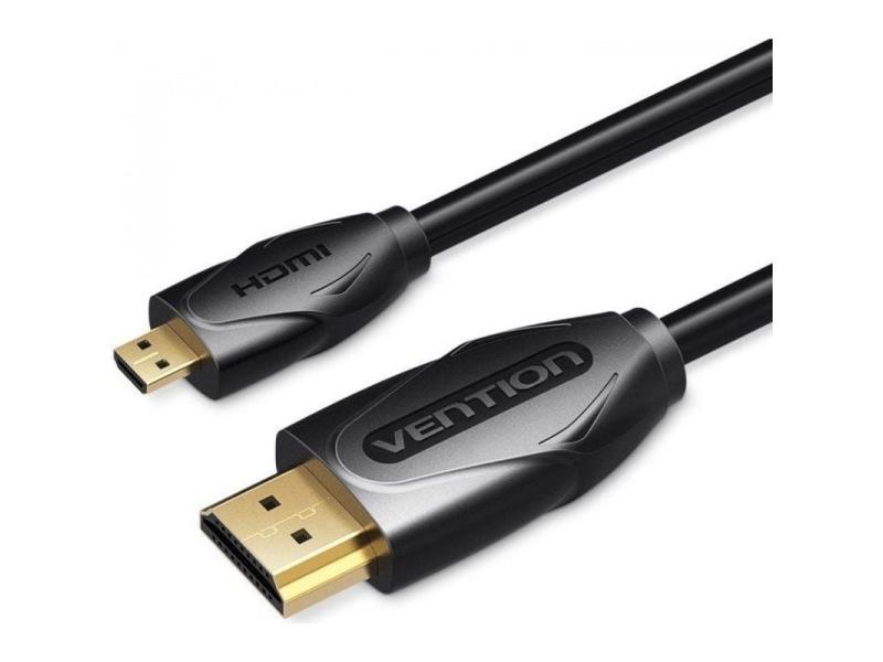 Cable HDMI Vention VAA-D03-B150/ HDMI Macho - Micro HDMI Macho/ 1.5m/ Negro