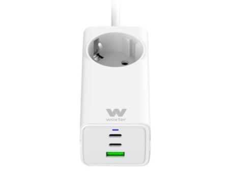 Regleta Woxter PE26-180/ 1 Tomas de Corriente/ 2 USB Tipo-C/ 1 USB-A/ Cable 1.5m/ Blanco