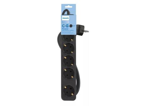 Regleta con Interruptor Philips CHP2154B/10/ 5 Tomas de corriente/ Cable 1.5m/ Negro